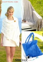 Knitting Pattern - Sirdar 7500 - Cotton DK - Throw, Wrap & Bag